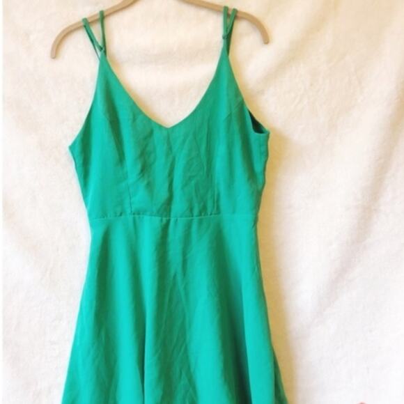 Glamour Dresses & Skirts - Glamour Green Backless Skater Dress
